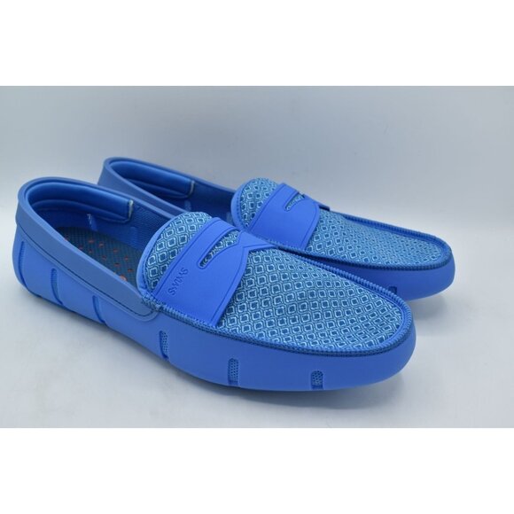 SWIMS Mens Size 12 Printed Penny Loafer Sail Blue Slip On Loafers Shoes - Picture 4 of 12
